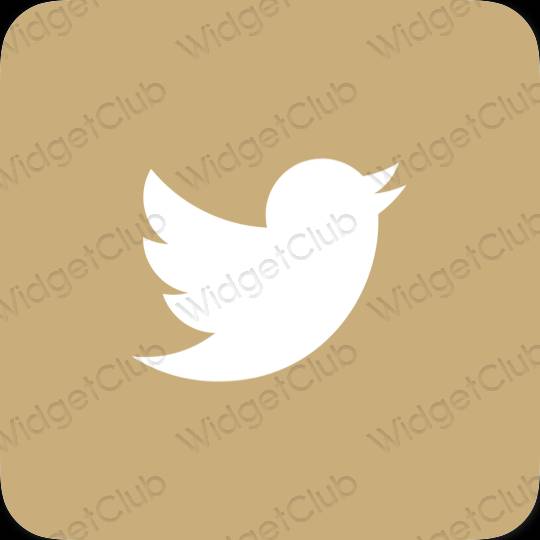 Aesthetic orange Twitter app icons