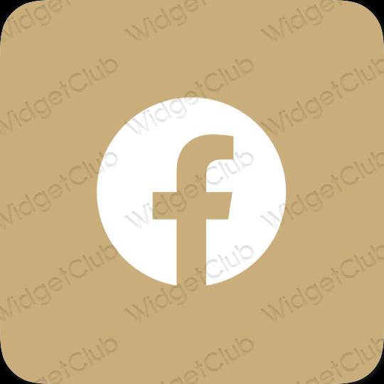 Aesthetic orange Facebook app icons