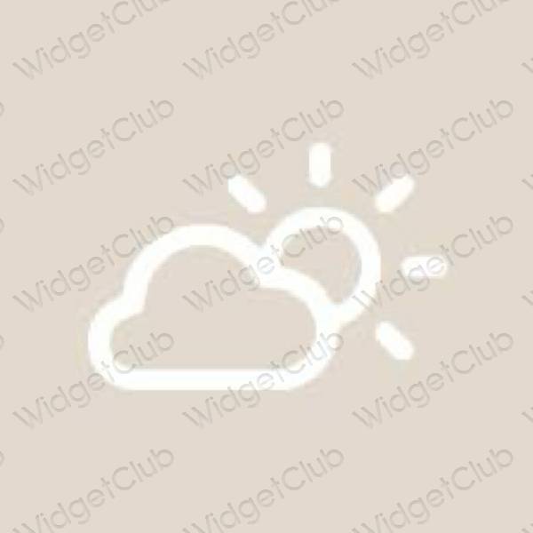 Aesthetic beige Weather app icons