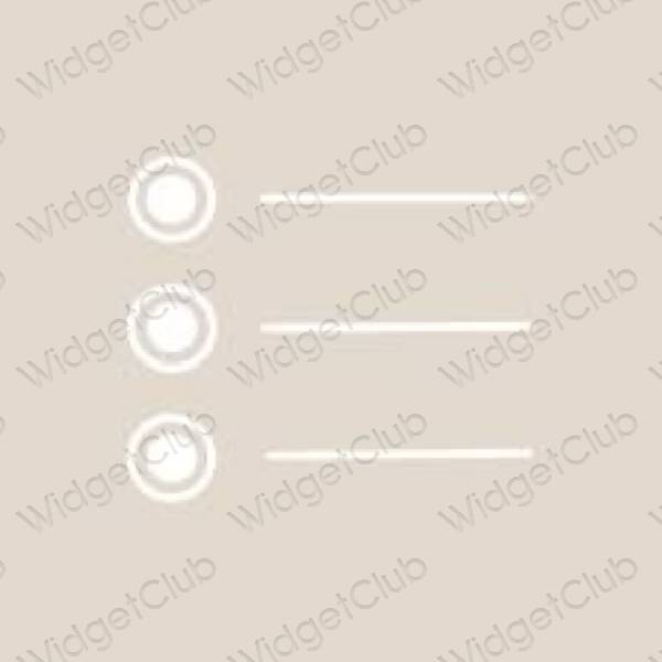Aesthetic beige Reminders app icons