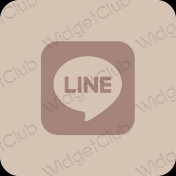 Estetické béžová LINE ikony aplikácií