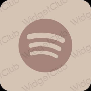 Estetico beige Spotify icone dell'app