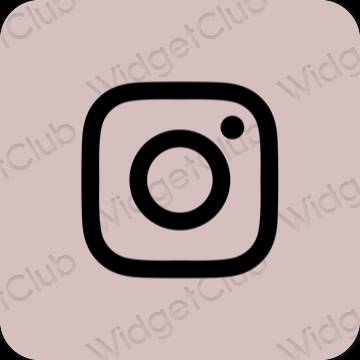 Estetik merah jambu pastel Instagram ikon aplikasi
