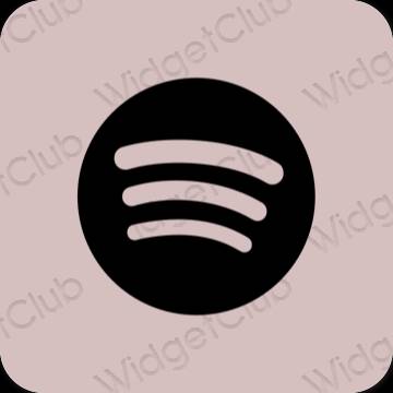 Estético rosa pastel Spotify ícones de aplicativos