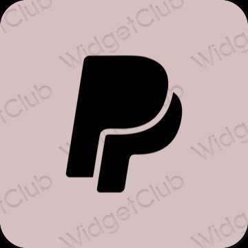 Stijlvol pastelroze Paypal app-pictogrammen