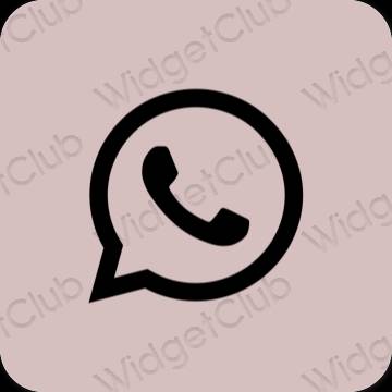 Естетичний пастельний рожевий WhatsApp значки програм