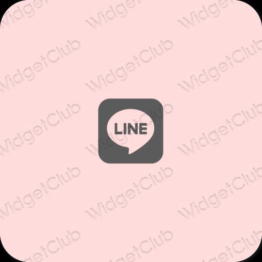 Aesthetic pastel pink LINE app icons