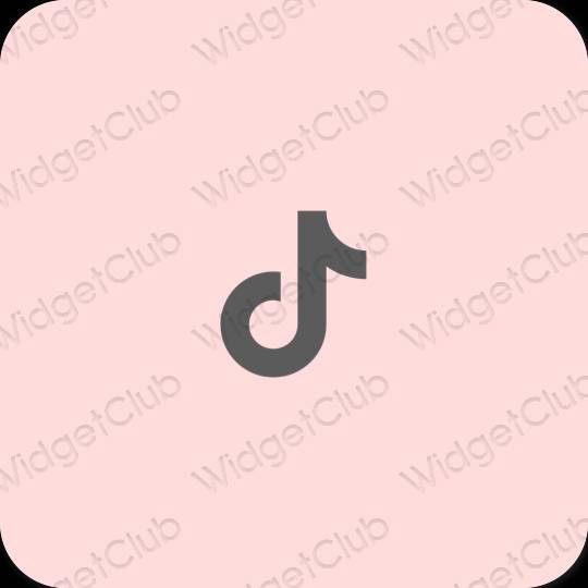 Estetik merah jambu TikTok ikon aplikasi