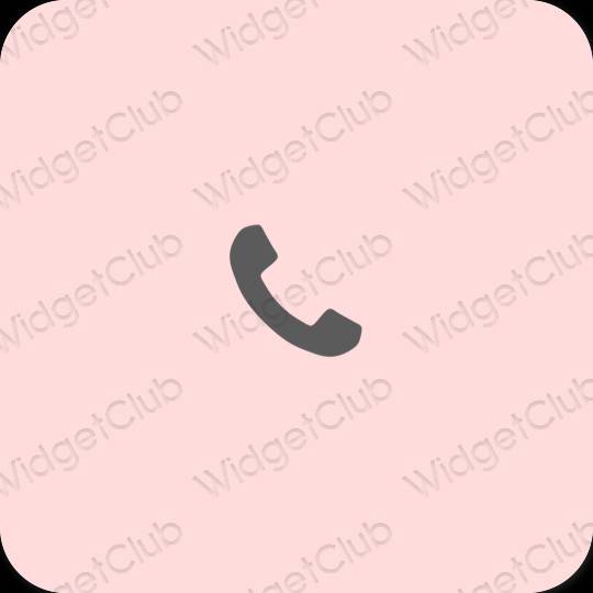 សោភ័ណ ពណ៌ផ្កាឈូក pastel Phone រូបតំណាងកម្មវិធី