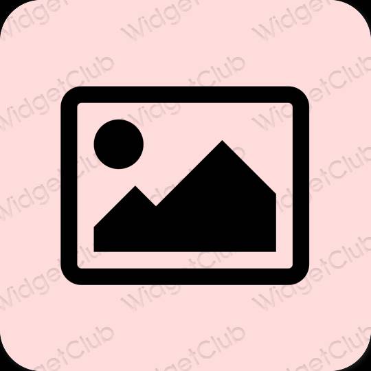 Estetik merah jambu Photos ikon aplikasi