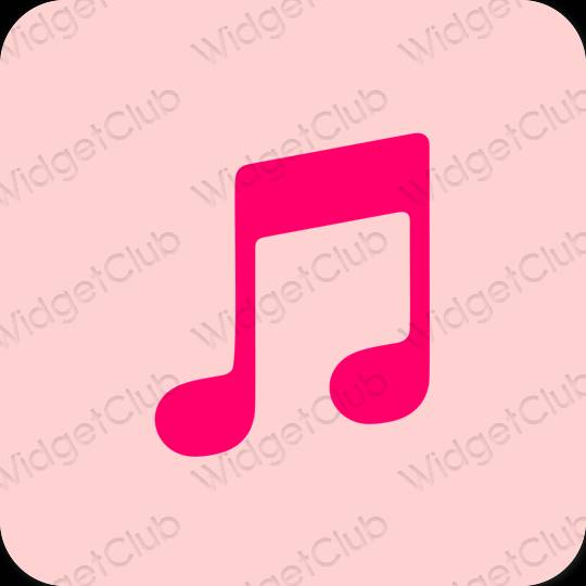 Estetik merah jambu Apple Music ikon aplikasi