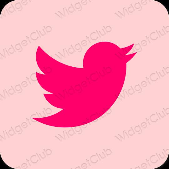 Æstetisk lyserød Twitter app ikoner