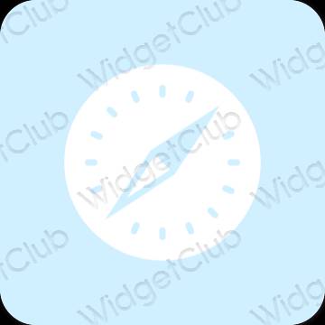 Æstetisk pastel blå Safari app ikoner