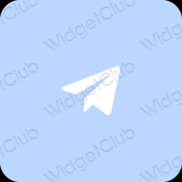 Αισθητικός παστέλ μπλε Telegram εικονίδια εφαρμογών
