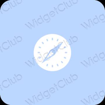 אֶסתֵטִי כחול פסטל Safari סמלי אפליקציה
