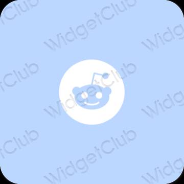 Esteetiline pastelne sinine Reddit rakenduste ikoonid