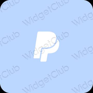 אֶסתֵטִי כחול פסטל Paypal סמלי אפליקציה