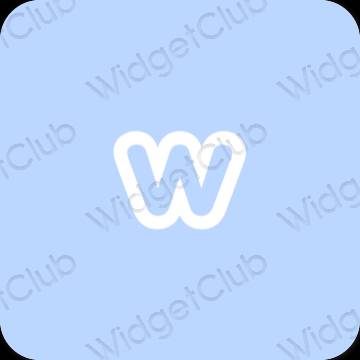Estetsko pastelno modra Weebly ikone aplikacij