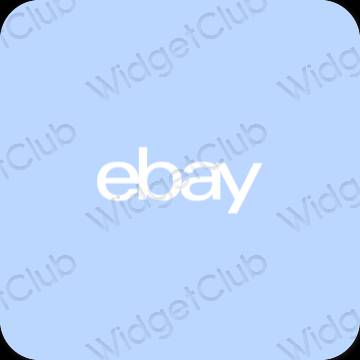 زیبایی شناسی آبی پاستلی eBay آیکون های برنامه