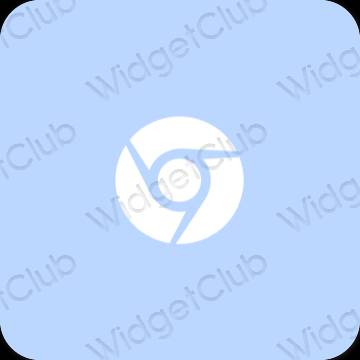 Aesthetic pastel blue Chrome app icons