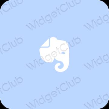 Estetický pastelově modrá Evernote ikony aplikací