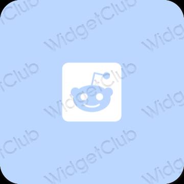 Естетичен пастелно синьо Reddit икони на приложения
