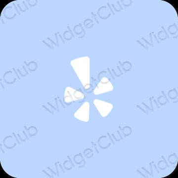 Estetic albastru pastel Yelp pictogramele aplicației
