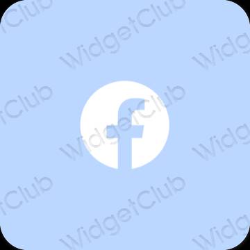 Естетски пастелно плава Facebook иконе апликација
