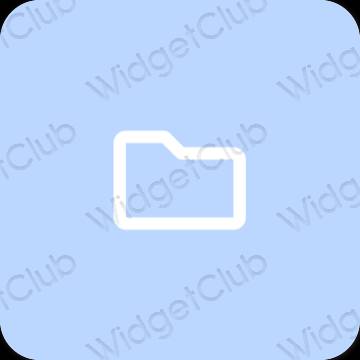 Estético azul pastel Files ícones de aplicativos