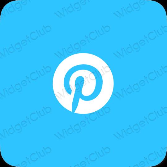 Estetický modrý Pinterest ikony aplikací