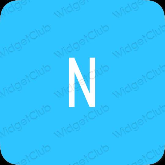 Aesthetic neon blue Netflix app icons