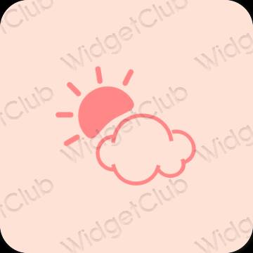 Estetický béžový Weather ikony aplikací