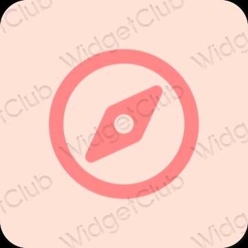 Estetyka beżowy Safari ikony aplikacji