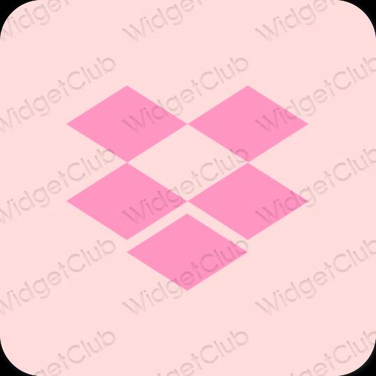 Estetinis pastelinė rožinė Dropbox programėlių piktogramos