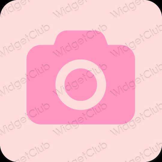 Естетичен пастелно розово Camera икони на приложения