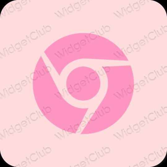 Естетичен розово Chrome икони на приложения