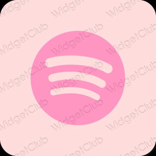 សោភ័ណ ពណ៌ផ្កាឈូក pastel Spotify រូបតំណាងកម្មវិធី