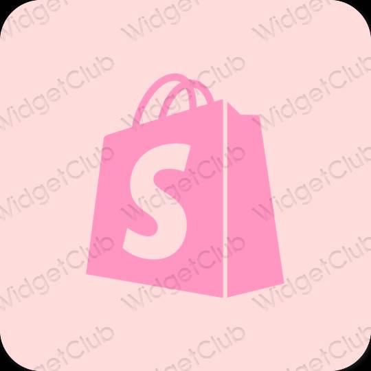 Esteetiline pastelne roosa Shopify rakenduste ikoonid