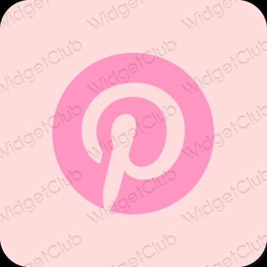 Ესთეტიური პასტელი ვარდისფერი Pinterest აპლიკაციის ხატები