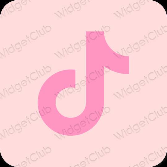 Thẩm mỹ màu hồng nhạt TikTok biểu tượng ứng dụng