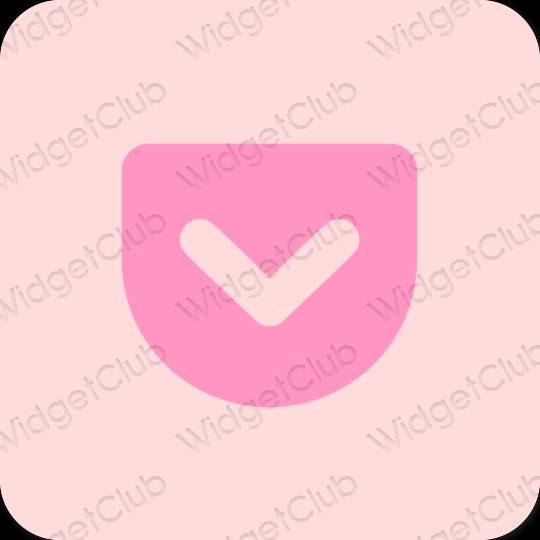 Stijlvol pastelroze Pocket app-pictogrammen