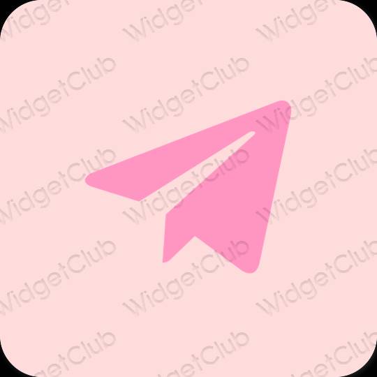 Aesthetic pastel pink Telegram app icons
