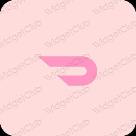 Estetsko pastelno roza Doordash ikone aplikacij
