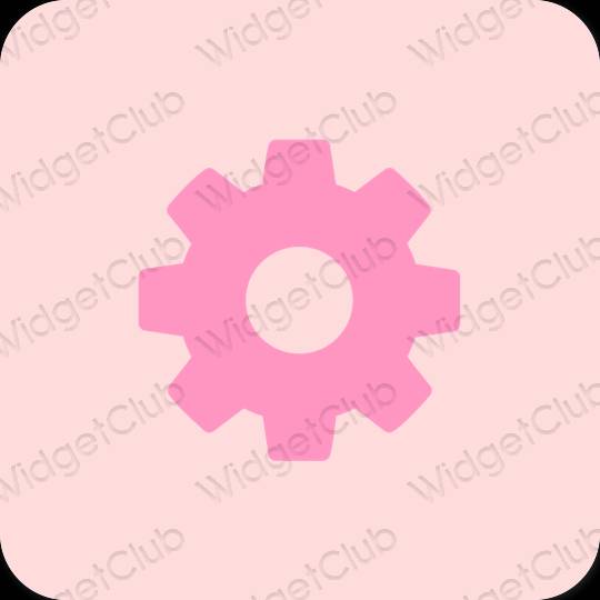 Estético rosa Settings iconos de aplicaciones