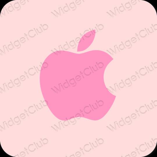 Estetyka pastelowy róż Apple Store ikony aplikacji