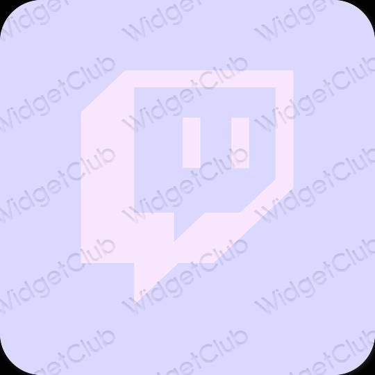 Estetické pastelovo modrá Twitch ikony aplikácií