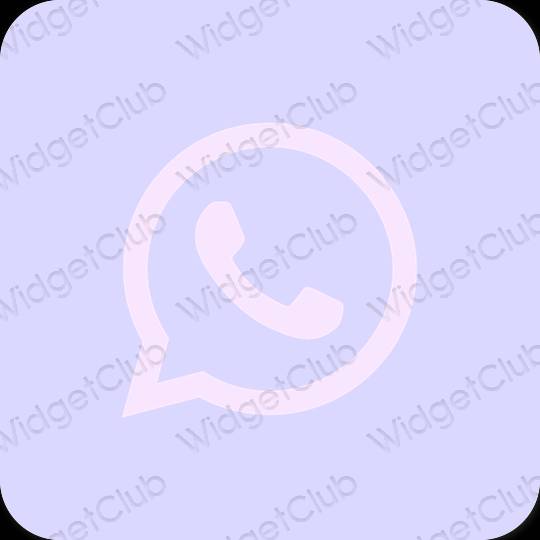Æstetisk pastel blå WhatsApp app ikoner