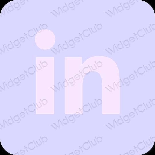 Estetyka fioletowy Linkedin ikony aplikacji