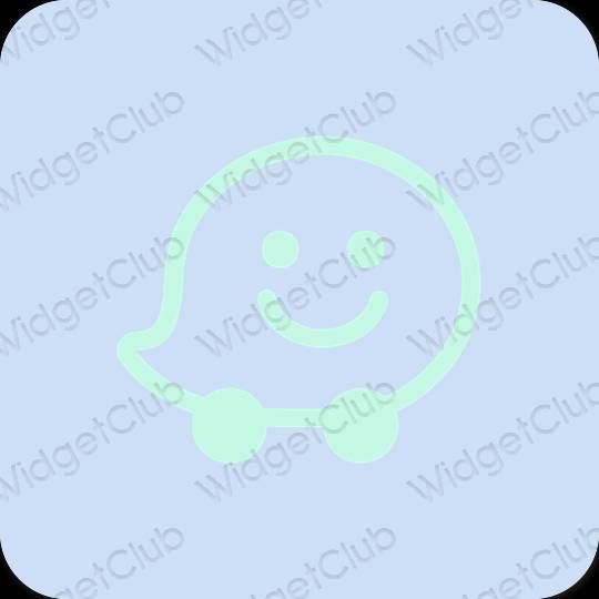 Æstetisk lilla Waze app ikoner