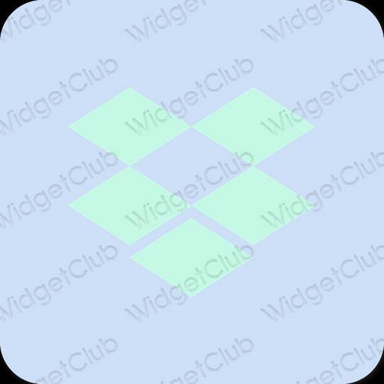 Estetický pastelově modrá Dropbox ikony aplikací